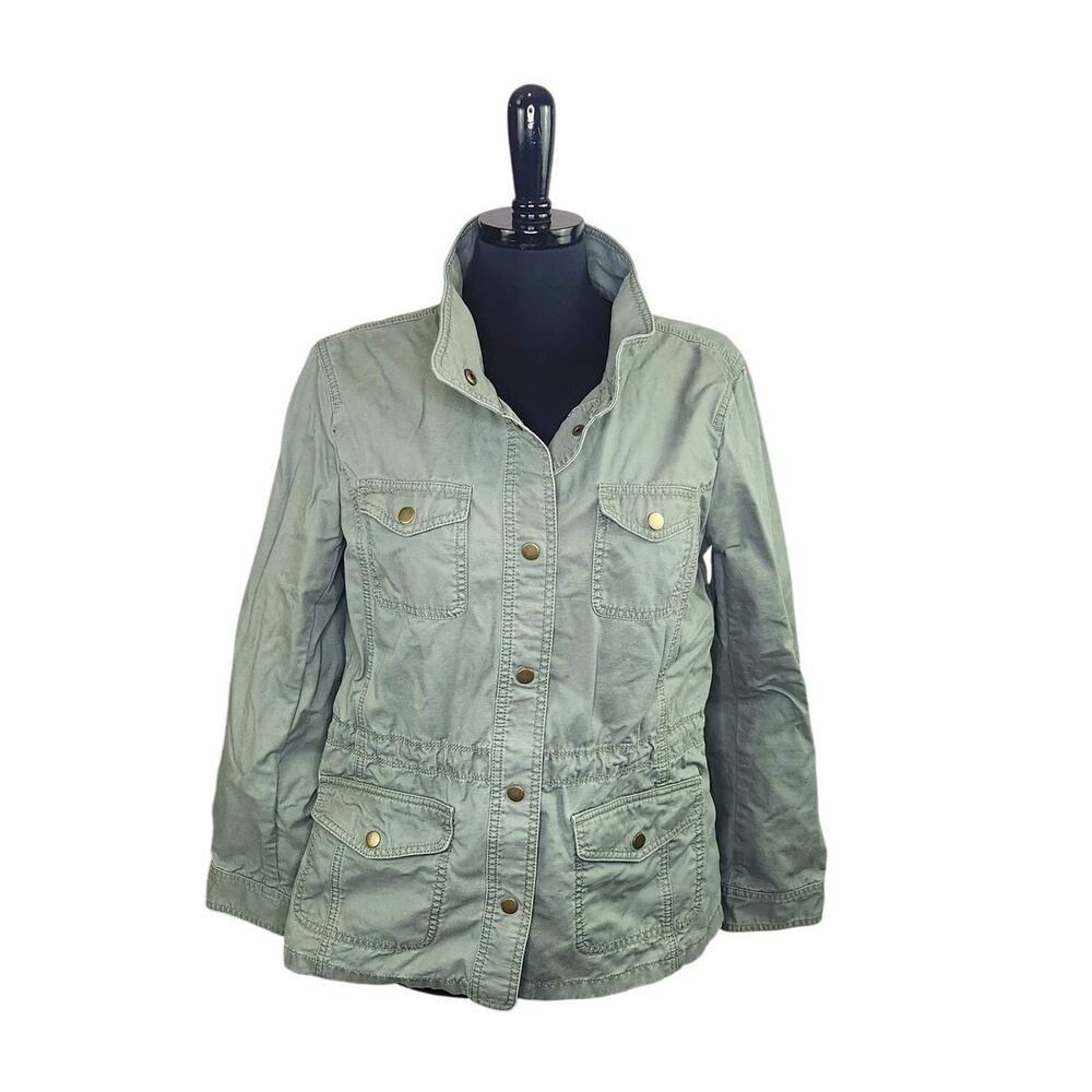 Talbots Utility Jacket Lightweight Barn Army Chore Green 100% Cotton M
